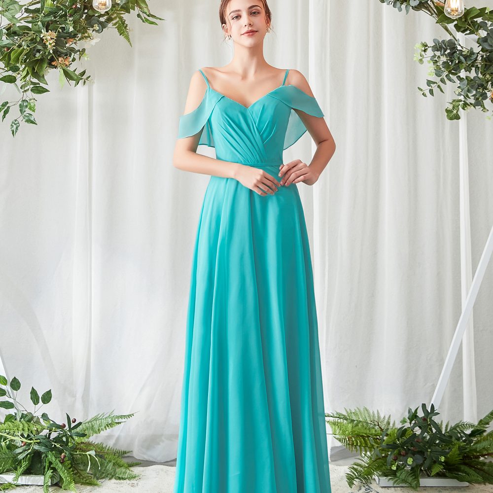 Cold Shoulder Sleeves Boho Bridesmaid Dress – Adela Designs