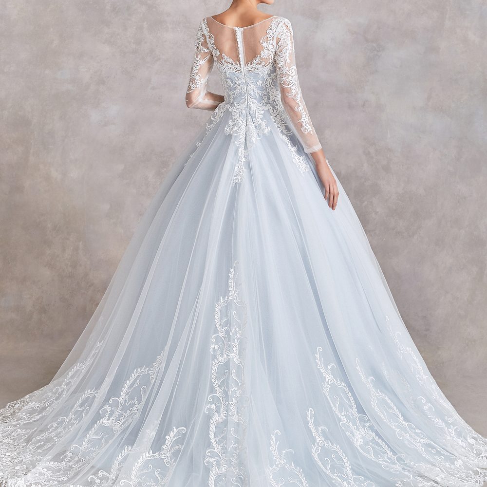 Blue Ivory Ball Gown Wedding Dress – Adela Designs