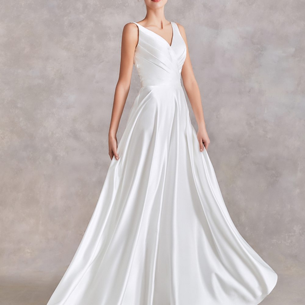 Simple A-line Wedding Dress – Adela Designs