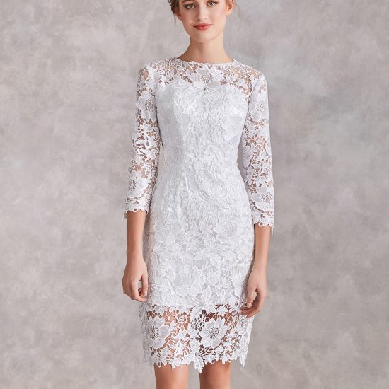 Lace Short Wedding Dress – Adela Designs